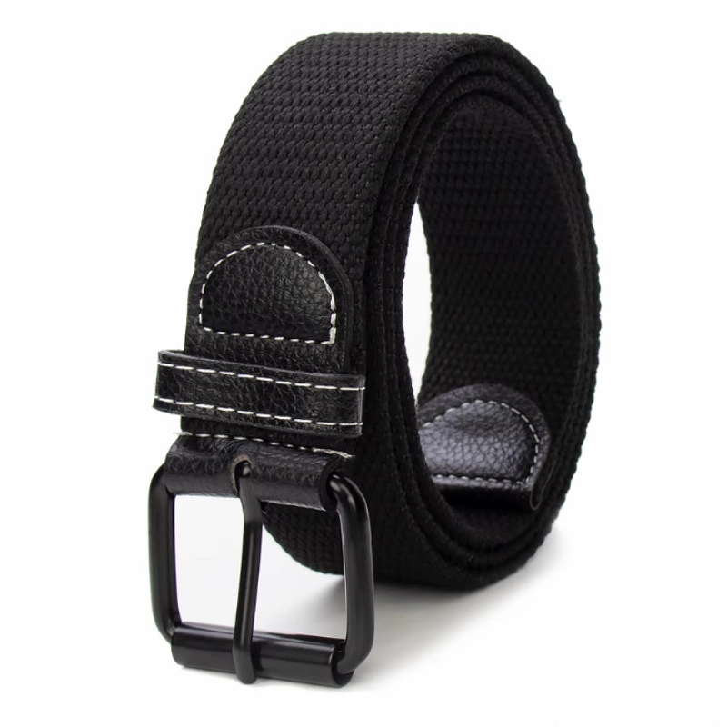 Product image KAHASIL - Ikat Pinggang Sabuk Gesper Pria Wanita Nylon Kanvas Kepala Besi Panjang 115cm KMJ244 115 CM HITAM